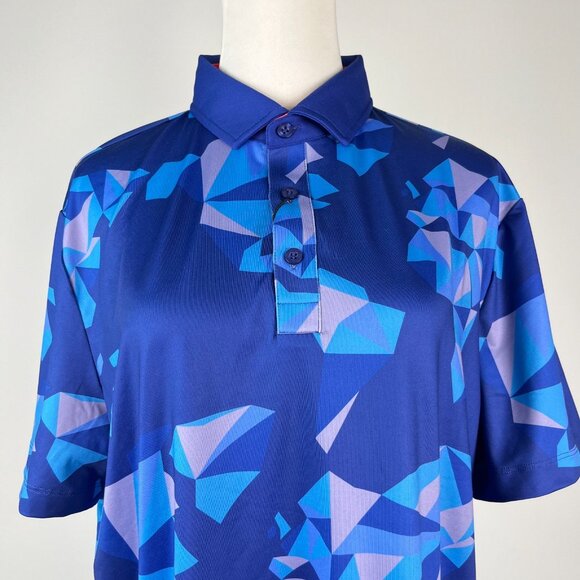 NWT Redvanly Polo Shirt Mens Geometric Bond Performance Golf Active Tech M - Picture 3 of 12